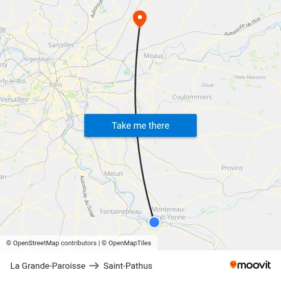 La Grande-Paroisse to Saint-Pathus map