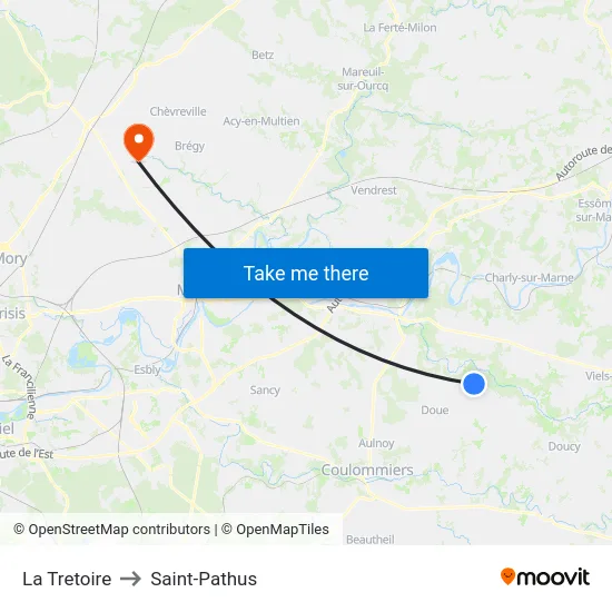 La Tretoire to Saint-Pathus map