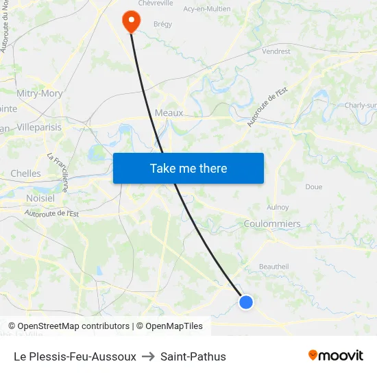 Le Plessis-Feu-Aussoux to Saint-Pathus map