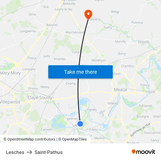 Lesches to Saint-Pathus map