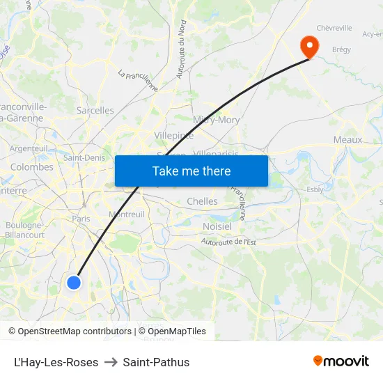 L'Hay-Les-Roses to Saint-Pathus map