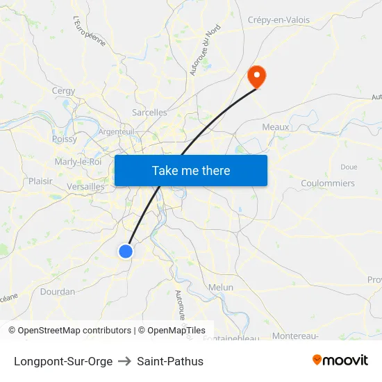 Longpont-Sur-Orge to Saint-Pathus map