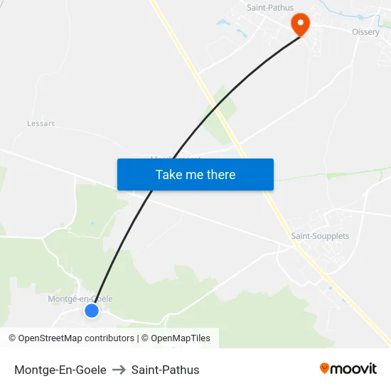 Montge-En-Goele to Saint-Pathus map