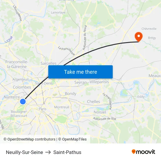 Neuilly-Sur-Seine to Saint-Pathus map