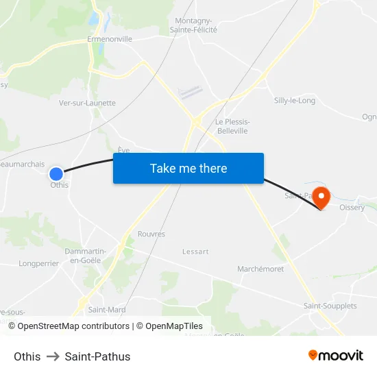Othis to Saint-Pathus map
