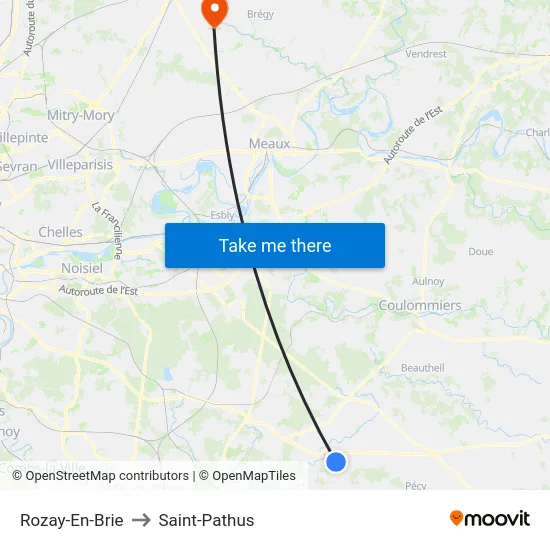 Rozay-En-Brie to Saint-Pathus map
