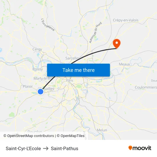 Saint-Cyr-L'Ecole to Saint-Pathus map