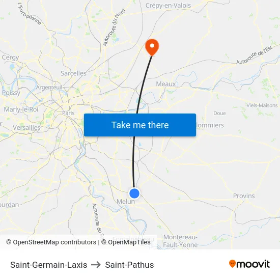 Saint-Germain-Laxis to Saint-Pathus map