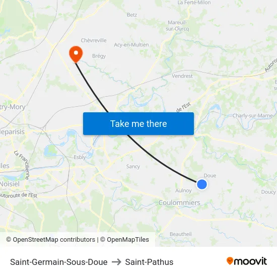 Saint-Germain-Sous-Doue to Saint-Pathus map