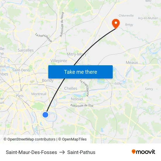 Saint-Maur-Des-Fosses to Saint-Pathus map