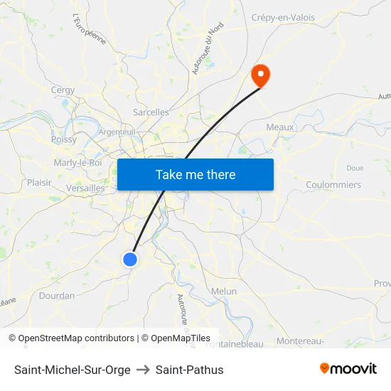 Saint-Michel-Sur-Orge to Saint-Pathus map