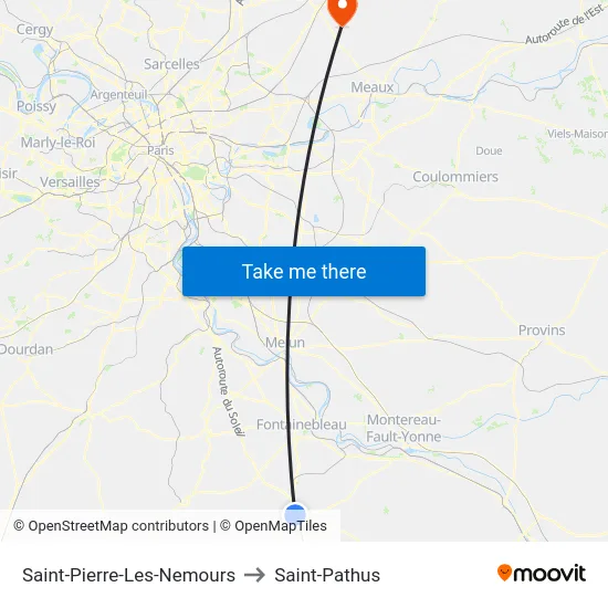 Saint-Pierre-Les-Nemours to Saint-Pathus map