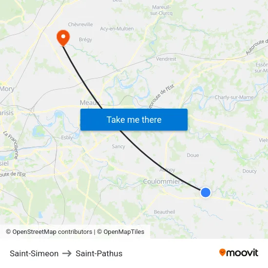 Saint-Simeon to Saint-Pathus map