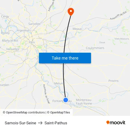 Samois-Sur-Seine to Saint-Pathus map
