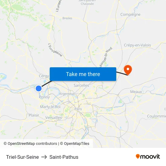 Triel-Sur-Seine to Saint-Pathus map