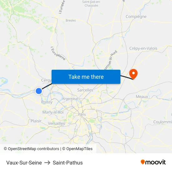 Vaux-Sur-Seine to Saint-Pathus map