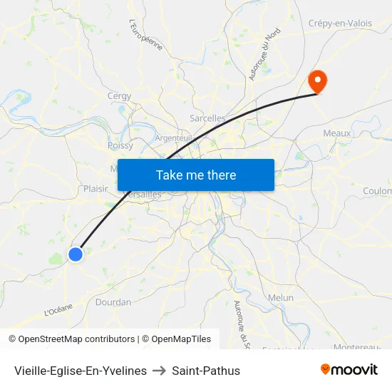 Vieille-Eglise-En-Yvelines to Saint-Pathus map