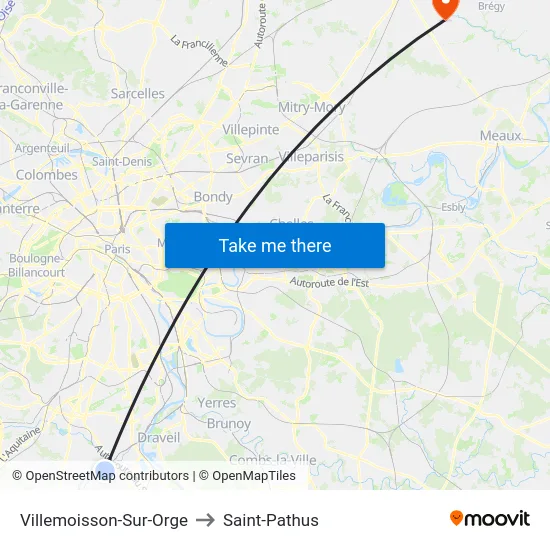 Villemoisson-Sur-Orge to Saint-Pathus map
