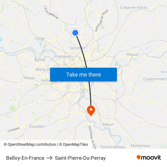Belloy-En-France to Saint-Pierre-Du-Perray map
