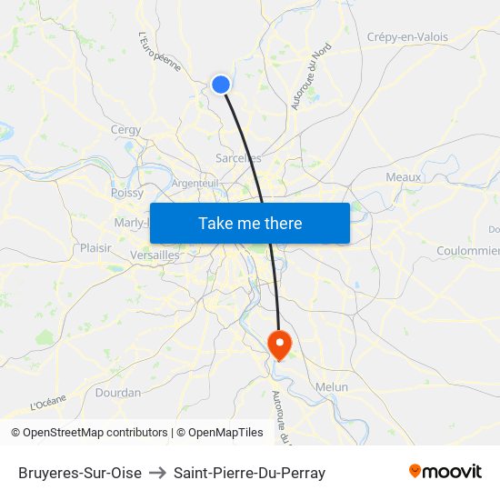 Bruyeres-Sur-Oise to Saint-Pierre-Du-Perray map