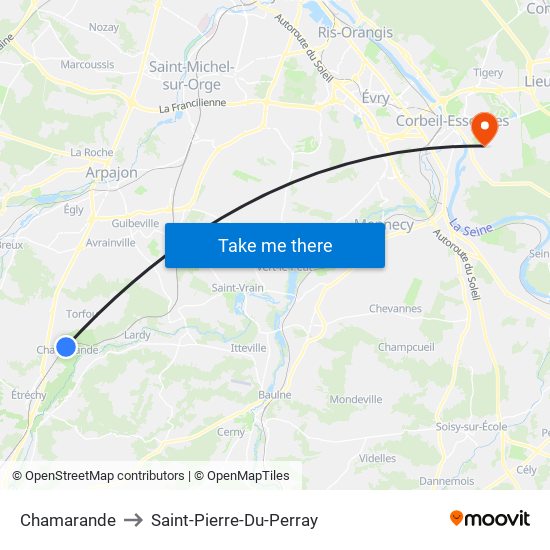 Chamarande to Saint-Pierre-Du-Perray map