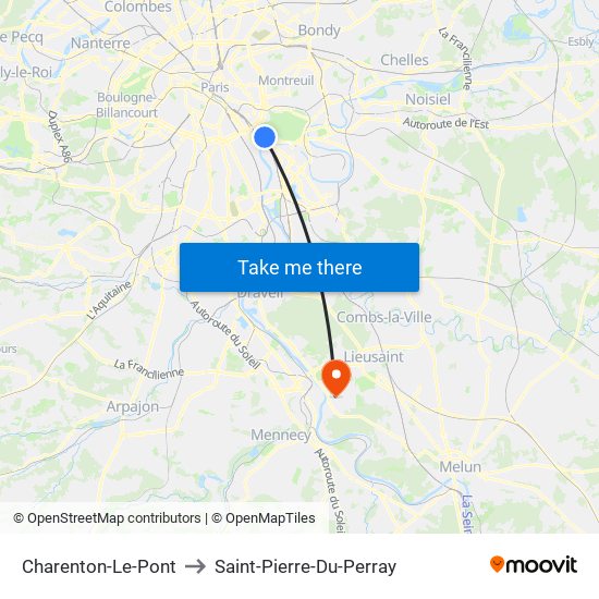 Charenton-Le-Pont to Saint-Pierre-Du-Perray map