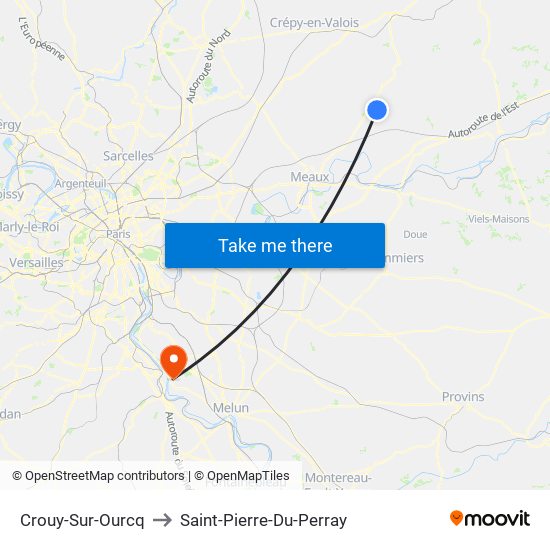 Crouy-Sur-Ourcq to Saint-Pierre-Du-Perray map
