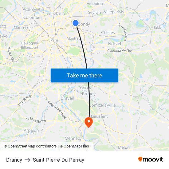 Drancy to Saint-Pierre-Du-Perray map