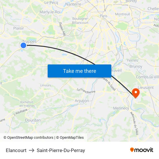 Elancourt to Saint-Pierre-Du-Perray map