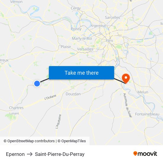 Epernon to Saint-Pierre-Du-Perray map