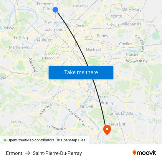 Ermont to Saint-Pierre-Du-Perray map