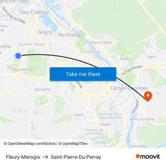Fleury-Merogis to Saint-Pierre-Du-Perray map