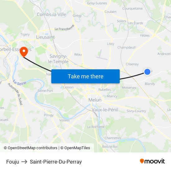 Fouju to Saint-Pierre-Du-Perray map
