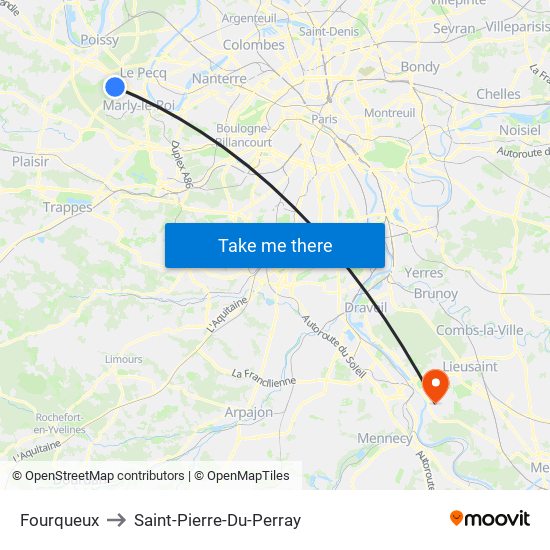 Fourqueux to Saint-Pierre-Du-Perray map