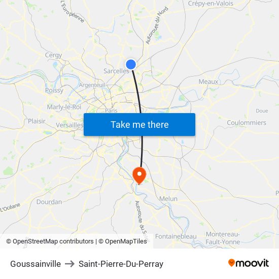 Goussainville to Saint-Pierre-Du-Perray map