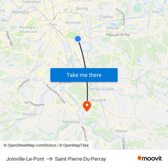 Joinville-Le-Pont to Saint-Pierre-Du-Perray map