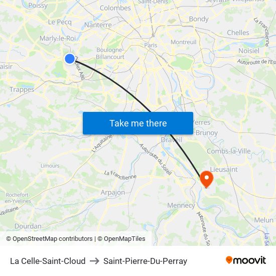 La Celle-Saint-Cloud to Saint-Pierre-Du-Perray map