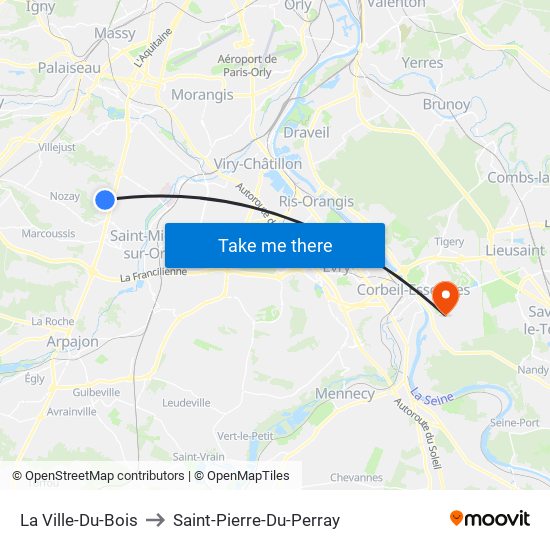 La Ville-Du-Bois to Saint-Pierre-Du-Perray map