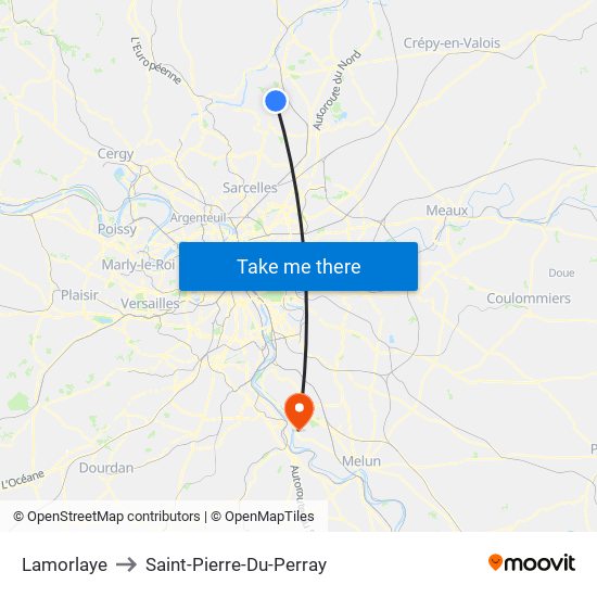 Lamorlaye to Saint-Pierre-Du-Perray map