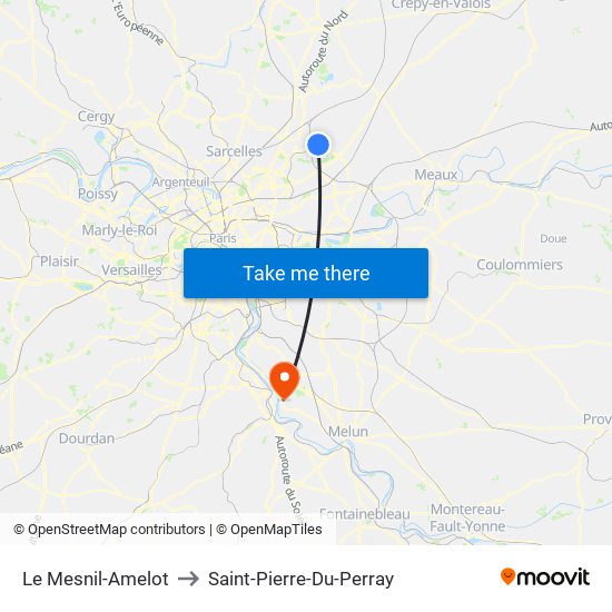 Le Mesnil-Amelot to Saint-Pierre-Du-Perray map