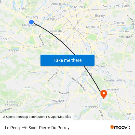 Le Pecq to Saint-Pierre-Du-Perray map