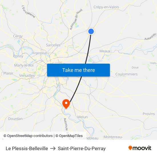 Le Plessis-Belleville to Saint-Pierre-Du-Perray map