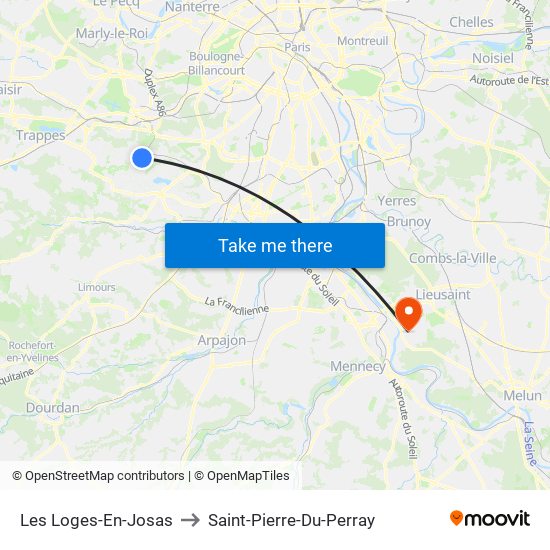 Les Loges-En-Josas to Saint-Pierre-Du-Perray map