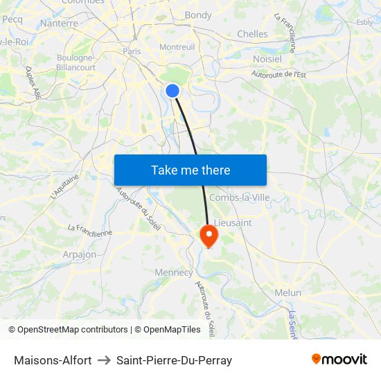 Maisons-Alfort to Saint-Pierre-Du-Perray map