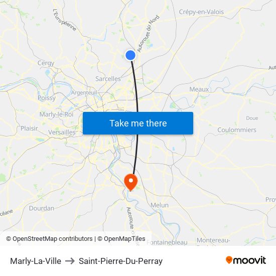 Marly-La-Ville to Saint-Pierre-Du-Perray map