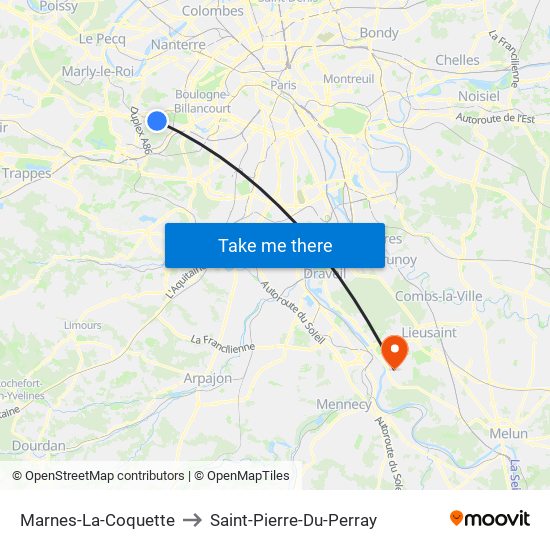 Marnes-La-Coquette to Saint-Pierre-Du-Perray map