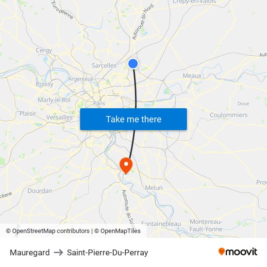 Mauregard to Saint-Pierre-Du-Perray map