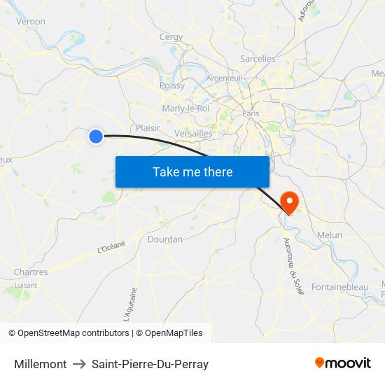 Millemont to Saint-Pierre-Du-Perray map