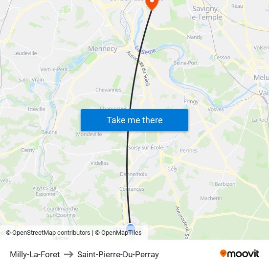 Milly-La-Foret to Saint-Pierre-Du-Perray map