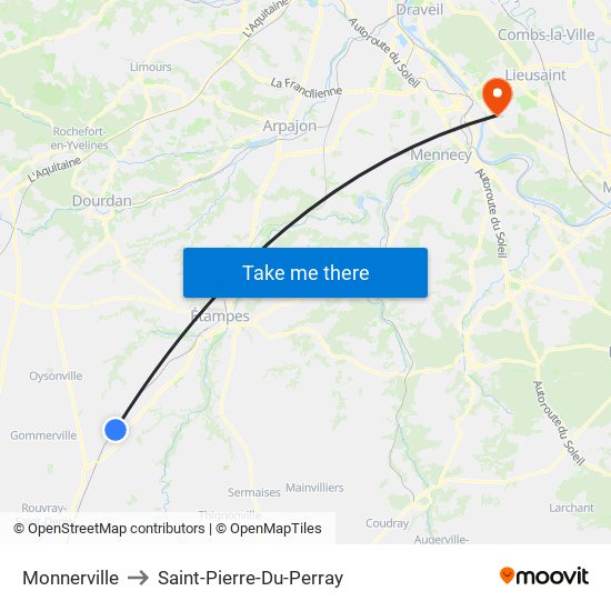 Monnerville to Saint-Pierre-Du-Perray map